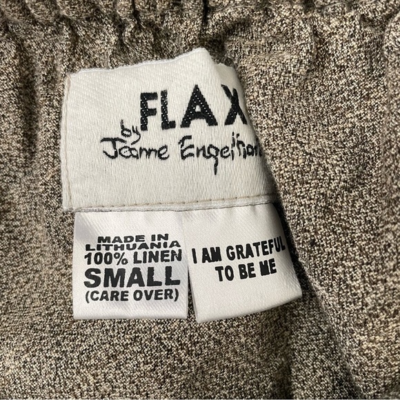 Flax Linen Taupe Skirt S Midi A-Line Boho Lagenlook Minimalist Natural Fiber - Picture 5 of 7